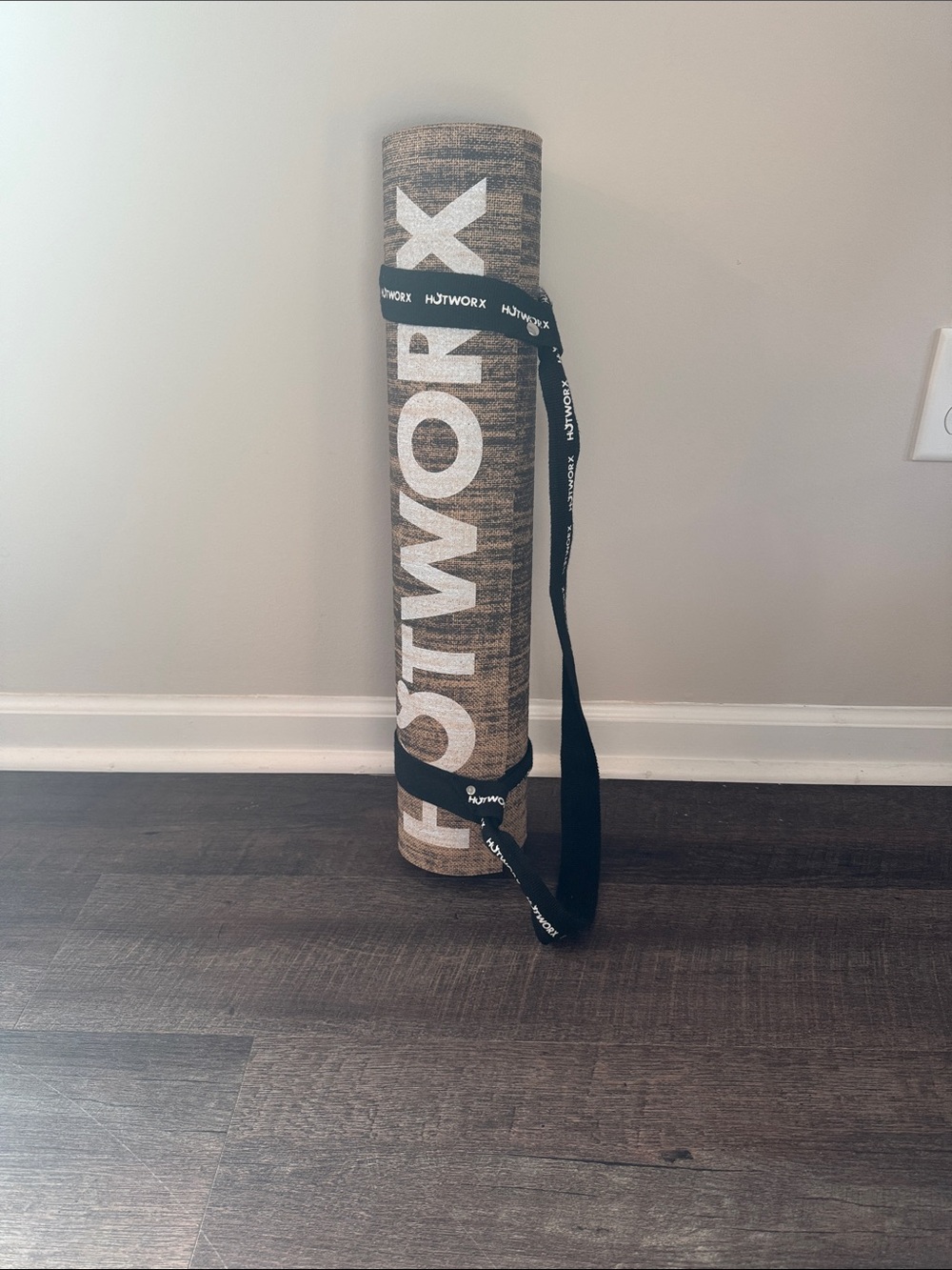 Hotworx Gray Yoga Mat with Carry Strap